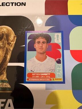 Panini FIFA World Cup 2026 Sticker Matthew Garbett NZL 14 Blue Parallel